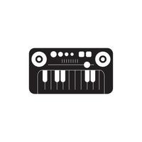 synthesizer instrument melody sound music silhouette style icon vector