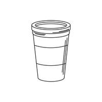 bebe un vaso de papel desechable para un icono de estilo de línea para llevar vector