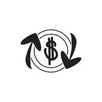 exchange coin currency trade money business financial line style icon vector