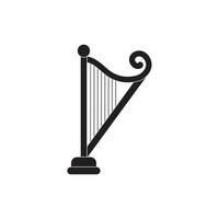 harp string instrument melody sound music silhouette style icon vector