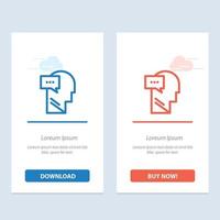 Mind Dialog Inner Head  Blue and Red Download and Buy Now web Widget Card Template vector