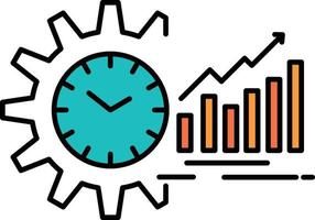 Chart Analytics Graphs Market Schedule Time Trends  Flat Color Icon Vector icon banner Template