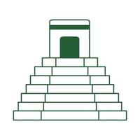 mexican pyramid antique temple cinco de mayo celebration line style icon vector