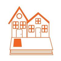 houses book learn read home education line color style icon vector