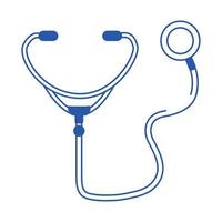 online doctor stethoscope diagnostic medical care blue line style icon vector