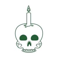 skull with candle cinco de mayo mexican celebration line style icon vector