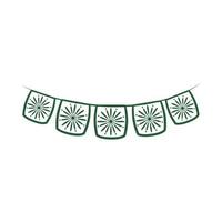 flowers pennants decoration cinco de mayo mexican celebration line style icon vector