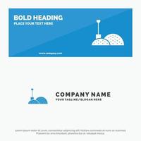 Construction Shovel Tools SOlid Icon Website Banner and Business Logo Template vector