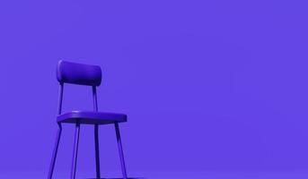 Abstract background image using blue mood purple on purple chair 3D rendering. photo