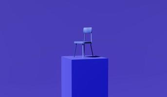 Abstract background image using blue mood purple on purple chair 3D rendering. photo