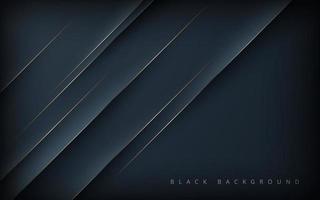Fondo de forma diagonal negra abstracta moderna con composición de línea dorada. eps10 vector