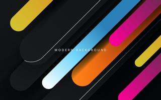 abstract black with colorful rounded overlap shape decoration background. eps10 vector