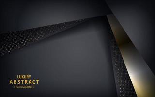 luxurious black overlap with golden glitters dots combination. elegant modern abstract background. eps10 vector