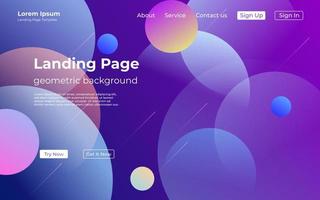 abstract creative purple colorful geometric landing page background. trendy gradient shapes composition. Eps10 vector. vector