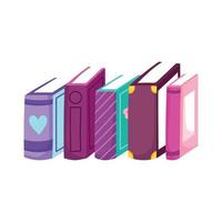 row of books of different literature, book day vector