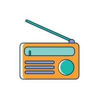 classic radio device melody sound music line and fill style vector