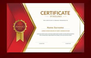 Red And Gold Certificate Template vector