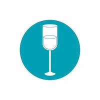 drinks champagne glass beverage alcohol liquor blue block style icon vector