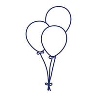 happy birthday bunch balloons decoration celebration icon line style vector