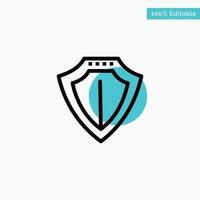 Shield Protection Locked Protect turquoise highlight circle point Vector icon