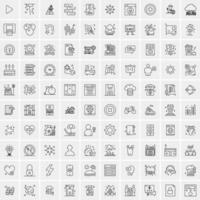 100 iconos de negocios para web y material impreso vector