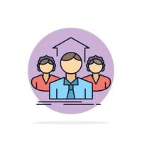 Team Business teamwork group meeting Flat Color Icon Vector