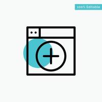 Add Window New Graphics App turquoise highlight circle point Vector icon