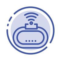 Device Security Wifi Signal Blue Dotted Line Line Icon vector