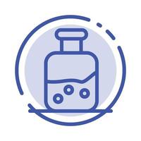 Lab Test Science Bottle Blue Dotted Line Line Icon vector