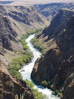 ver el cañón negro en kazajstán con un río en el medio foto