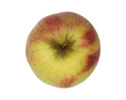 Realistic colorful apple from high angle view on isolated white background, An Apple a Day Keeps the Doctor Away photo