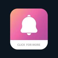 Alert Bell Notification Sound Mobile App Button Android and IOS Glyph Version vector