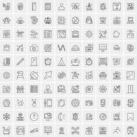 100 iconos de negocios para web y material impreso vector