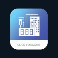 3d Architecture Construction Fabrication Home Mobile App Button Android and IOS Glyph Version vector