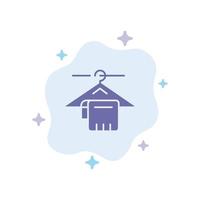Hanger Towel Service Hotel Blue Icon on Abstract Cloud Background vector