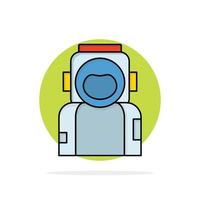 astronaut space spaceman helmet suit Flat Color Icon Vector