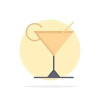 Cocktail Juice Lemon Abstract Circle Background Flat color Icon vector