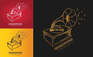 The stylized of gramophone Vector illustration