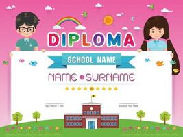 Certificate kids diploma vector