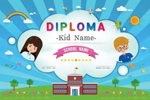 certificado niños diploma vector