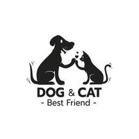 logo gato y perro vector