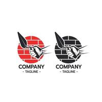 Bricklayer logo template vector illustration