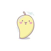 Mango carácter lindo dibujo animado kawaii vector ilustración