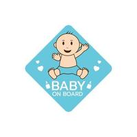 Baby on board Vector illustration.