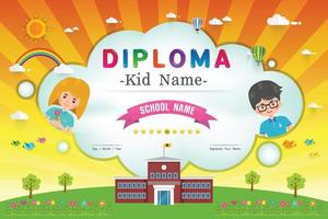 Certificate kids diploma vector