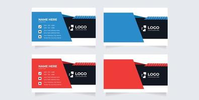 Two sided presentation of professional business or visiting card design on wooden background vector