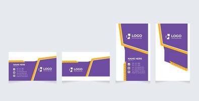 Double-sided creative and modern business card template. Portrait and landscape orientation vector