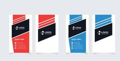 modern and simple vertical business card design template. clean, creative, style, flat, corporate vector