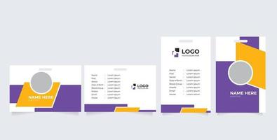 Identification Horizontal and Vertical id cards set with elements fresh color vector