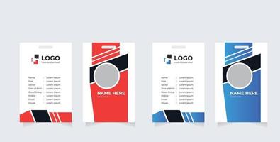 Identification Horizontal and Vertical id cards set with elements fresh color vector